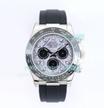 EW Factory Swiss 7750 Rolex Daytona Meteorite Face Black Rubber Strap Watch 40MM